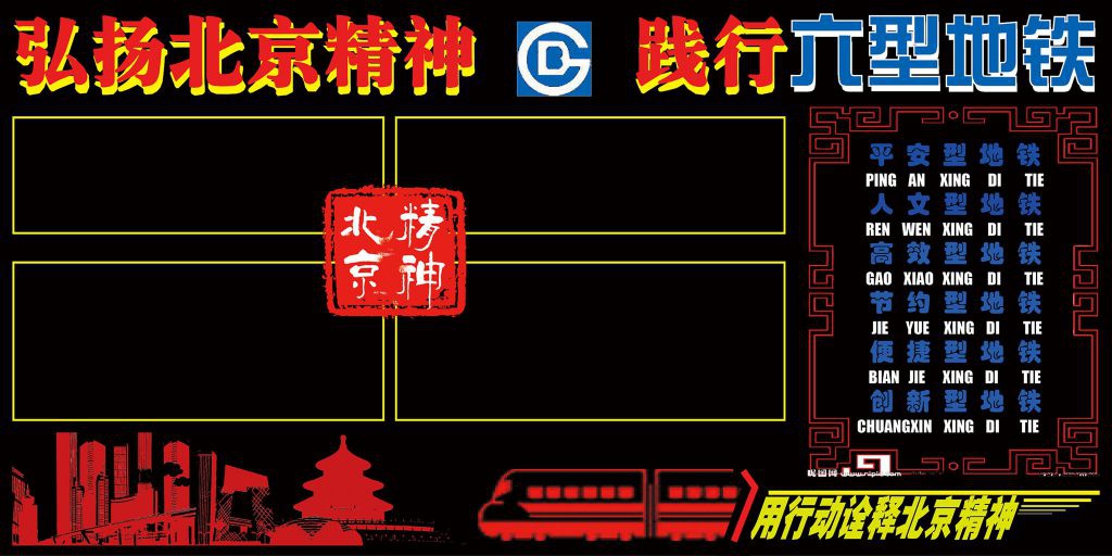弘扬北京精神践行六型地铁黑板报