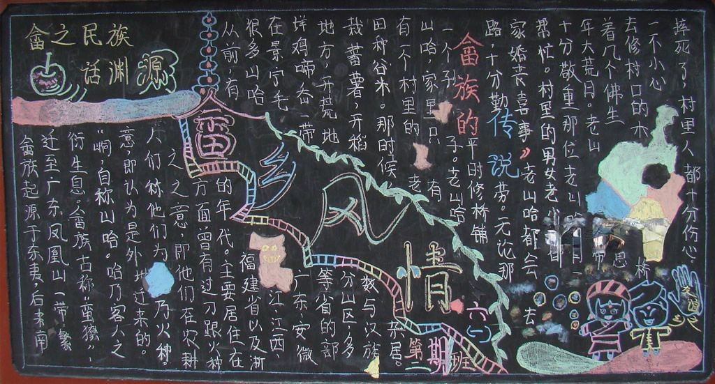 三月三畲族文化节黑板报图片