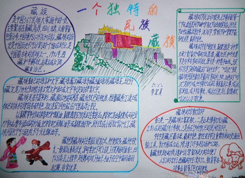 藏族手抄报图片