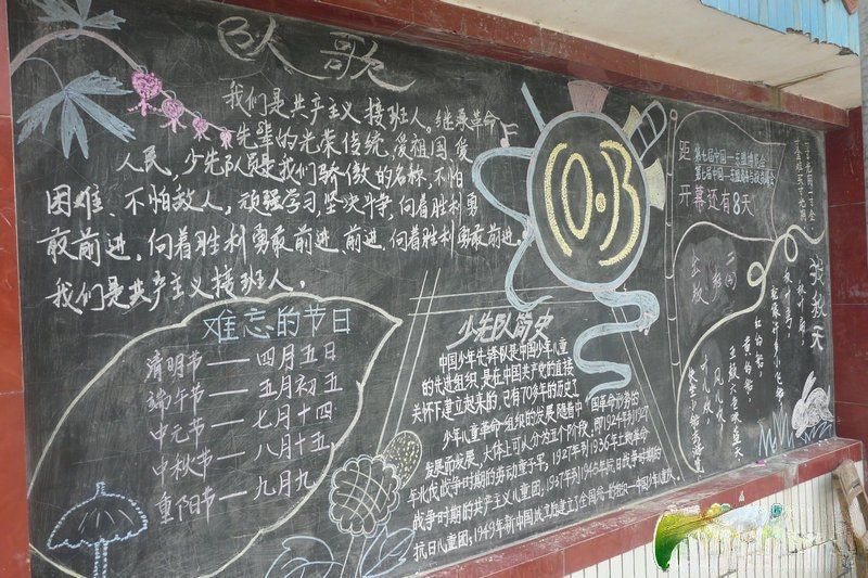 中国少先队建队日黑板报图片-队歌