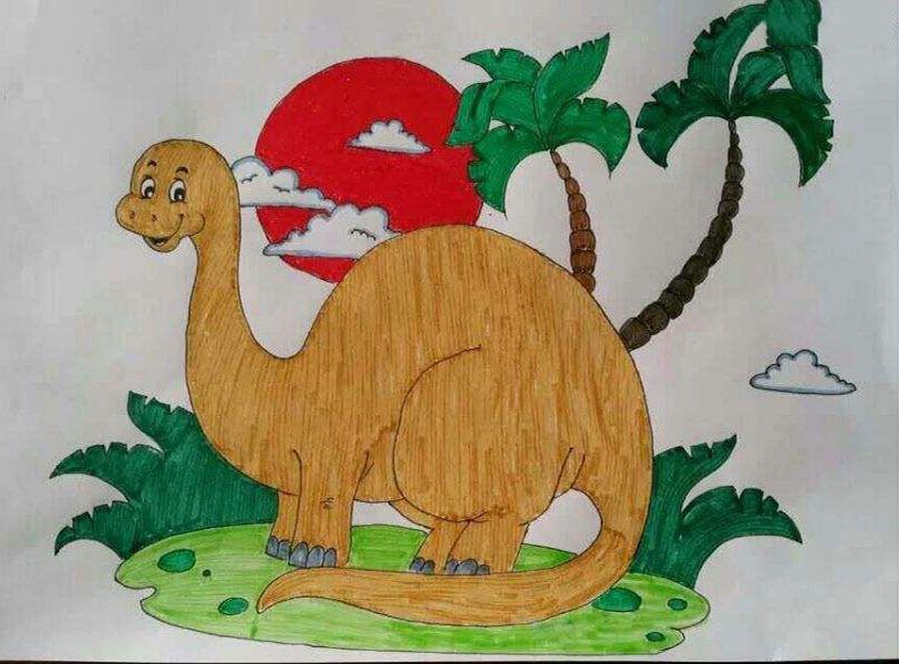 恐龙儿童绘画图片大全大图