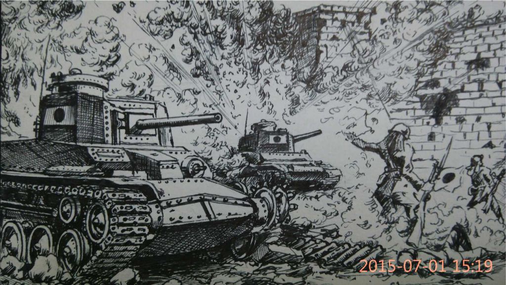 第二次世界大战·亚洲战场钢笔素描