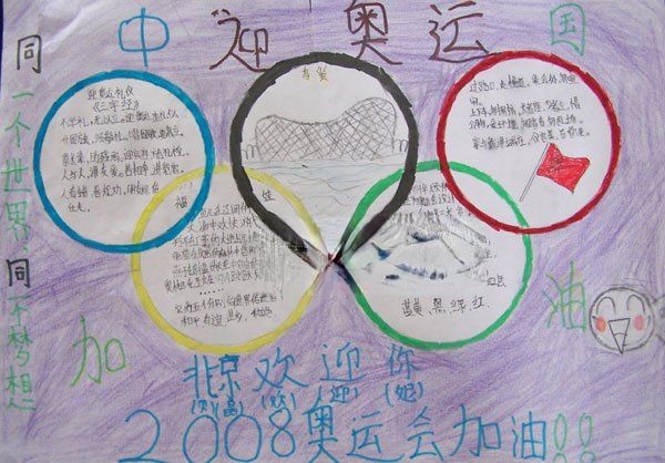 小学生奥运主题手抄报范例：为奥运加油