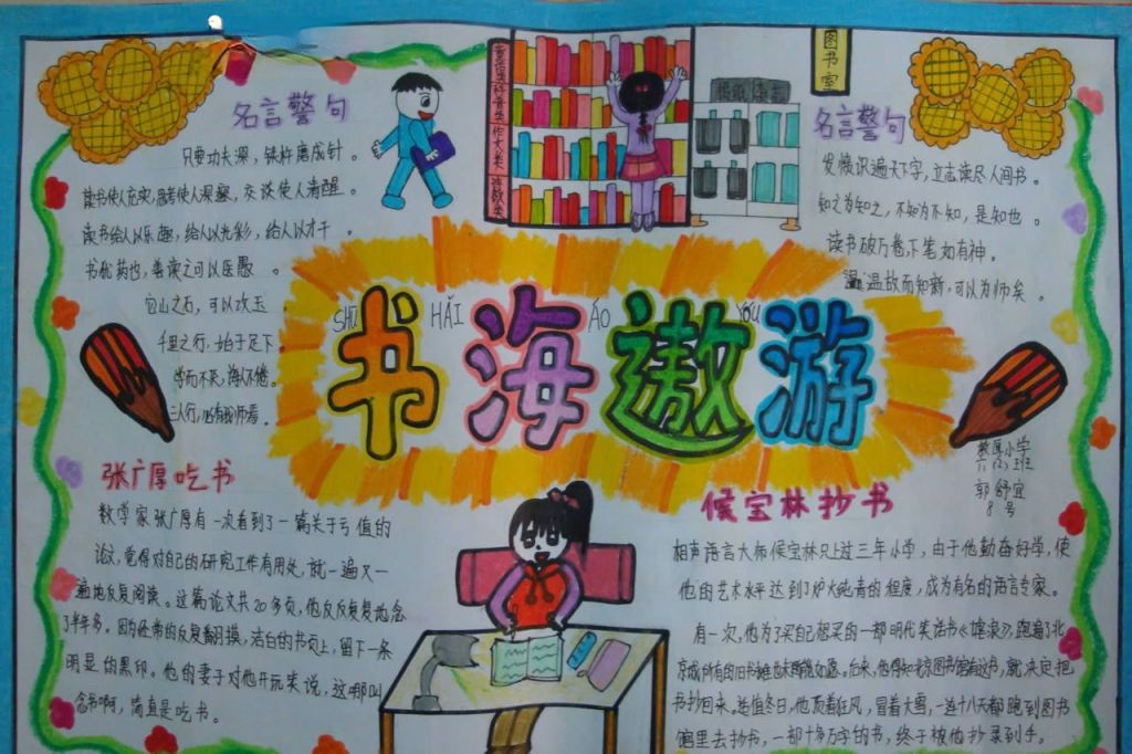 六年级语文手抄报：书海遨游