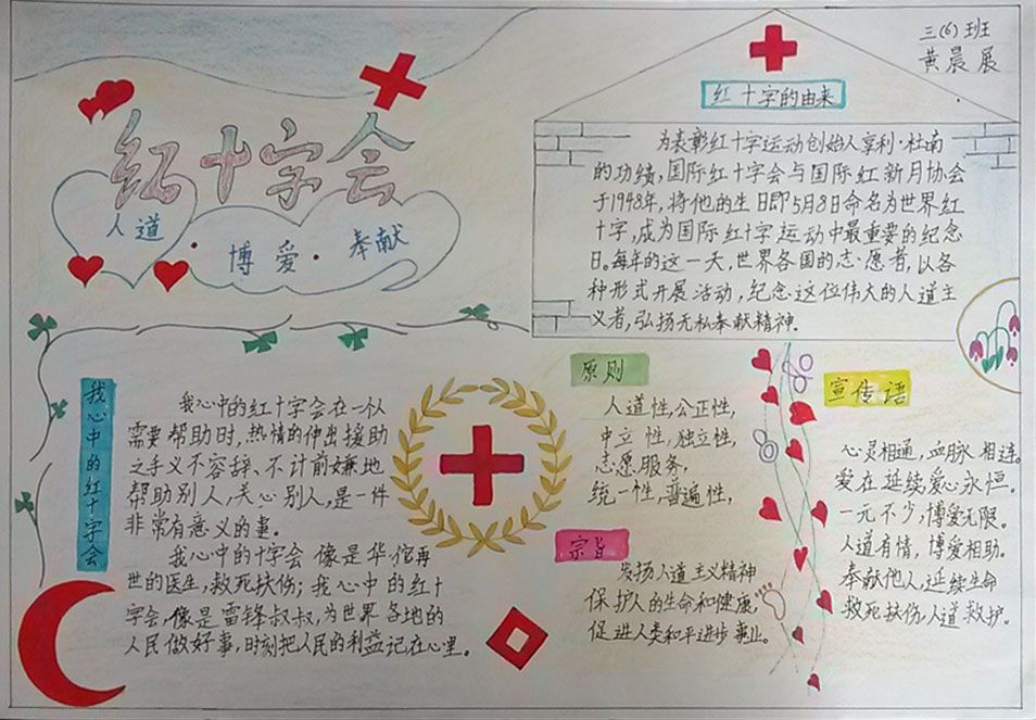红十字运动手抄报图片大全