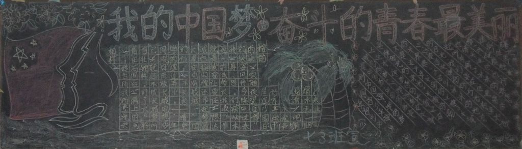 我的中国梦，奋斗的青春最美丽黑板报